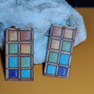 Unique stained glass look earrings